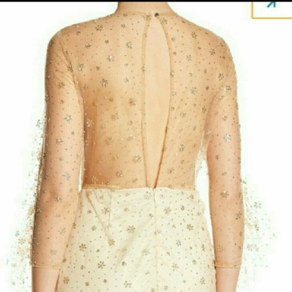 FEW MODA GOLD SPARKLE RUFFLE MESH COCKTAIL DRESS XL - Picture 5 of 8